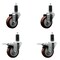Service Caster 3.5'' Maroon Poly Swivel 1-1/4'' Expanding Stem Caster Set 2 Total Lock Brakes, 4PK SCC-EXTTL20S3514-PPUB-MRN-2-S-2-114 - alternate 1